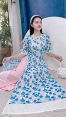 Áo Dài 4 Tà Ren Giọt Mưa AD9003.1595 (áo lẻ)