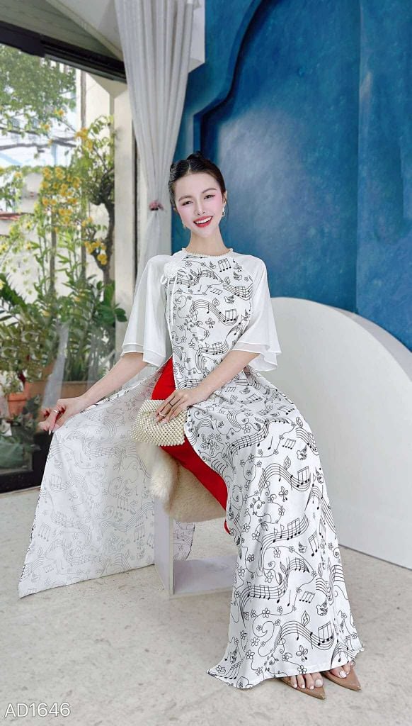 Áo Dài Tay Tơ Music (PK) AD1646 (áo lẻ)