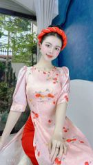 Áo Dài Cổ Thuyền Ngọc Lựu AD1600 (áo lẻ)