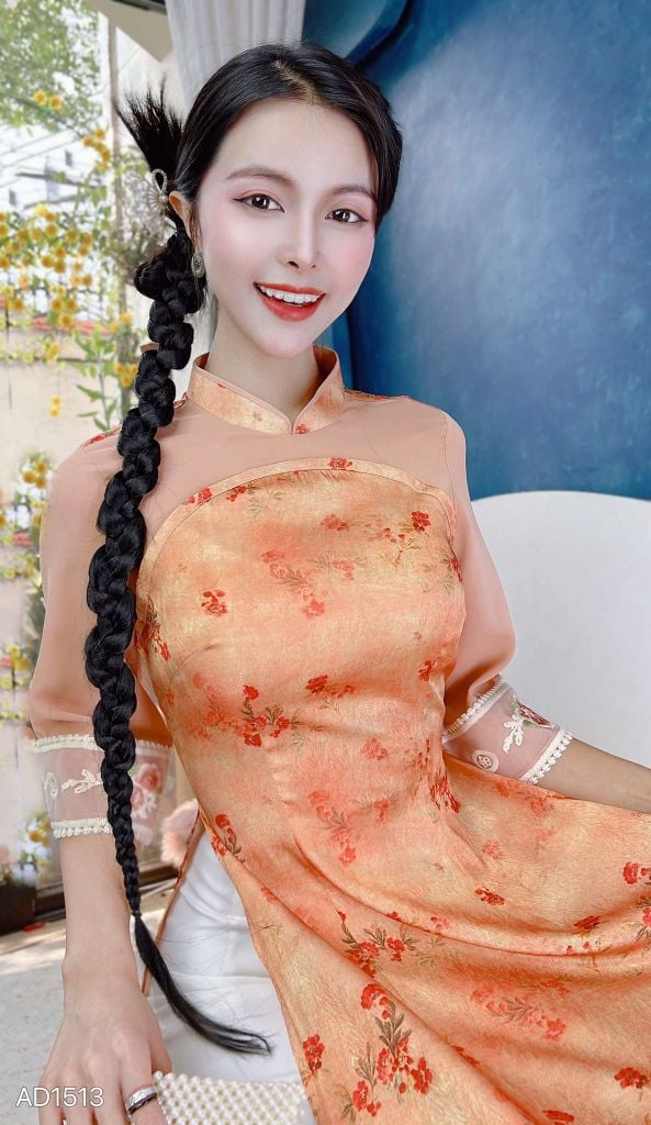 Áo Dài Tay Ren Tô Châu AD1513 (áo lẻ)