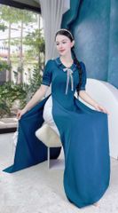 Áo Dài Thêu Mắt Xích AD1585 (áo lẻ)