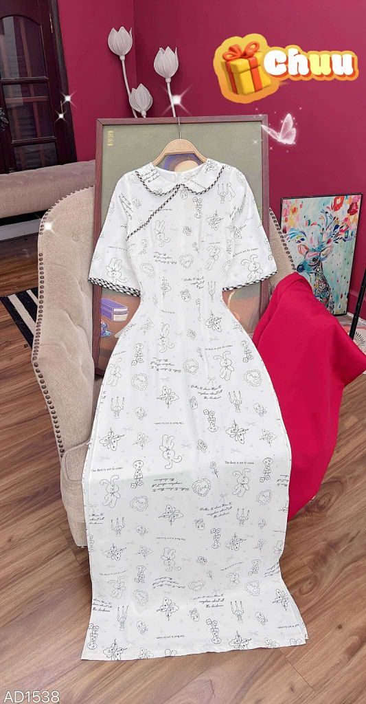 Áo Dài Viền Ô Lô Tô AD1538 (áo lẻ)