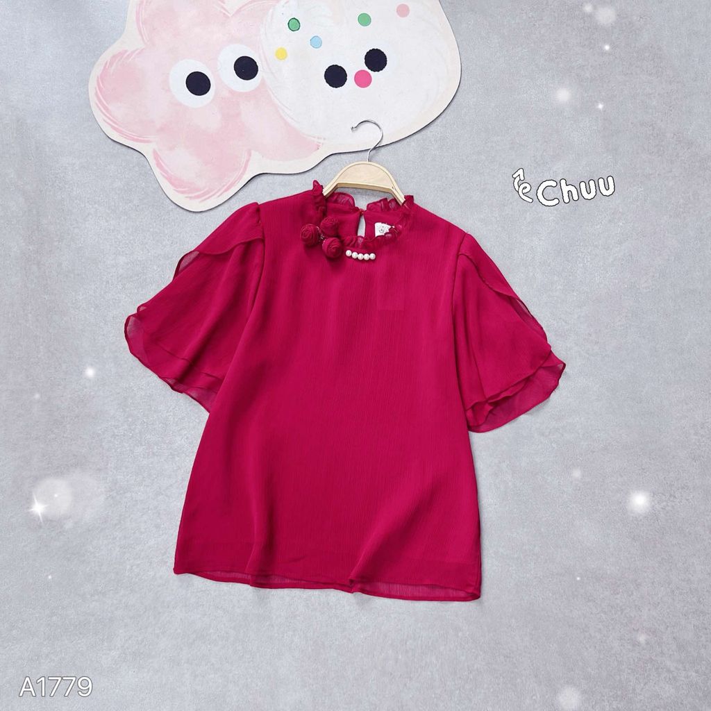 Áo Tơ 3 Hoa Hồng A1779