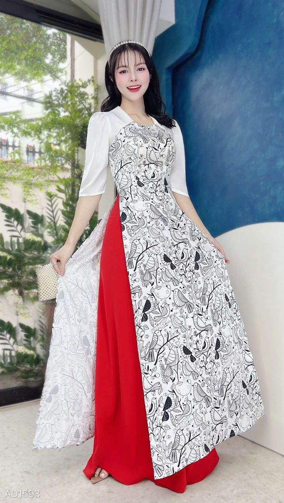 Áo Dài Vành Khuyên AD1593 (áo lẻ)
