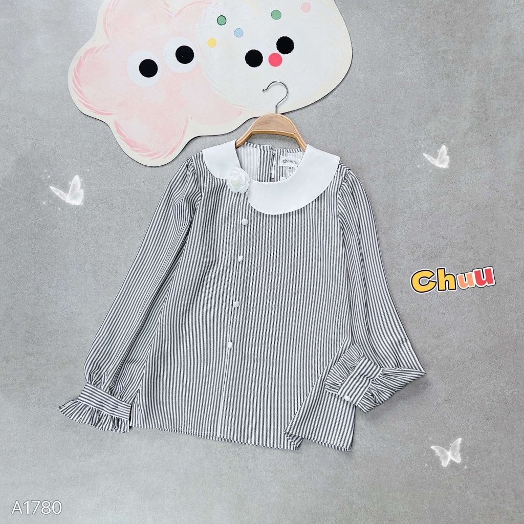 Áo Sơ Mi Sọc Hoa Trà A1780