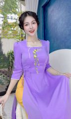 Áo Dài Chùm Hoa Đong Đưa AD9001.1655 (áo lẻ)