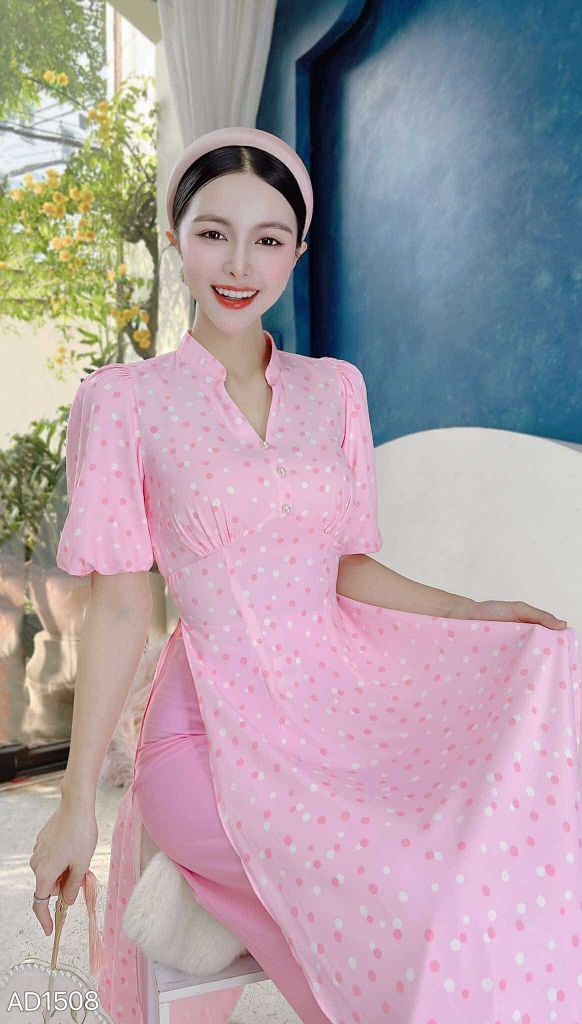 Áo Dài Cổ Kim Cương Bi AD9002.1508 (áo lẻ)