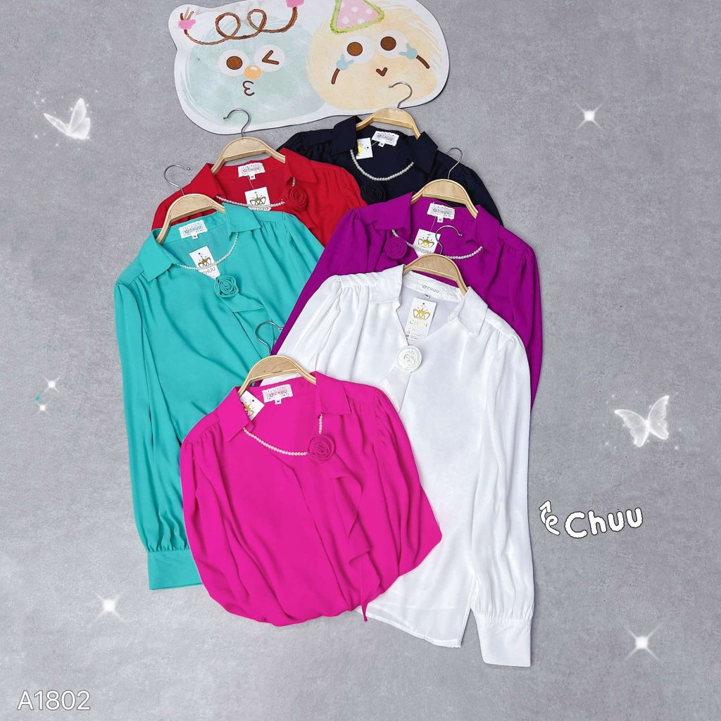 Áo Sơ Mi Châu Cổ Ngọc Rosa A9001.1802