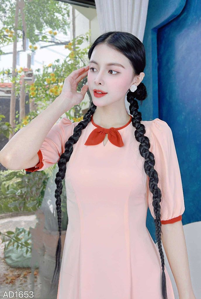 Áo Dài Lụa Ý TIE AD1653 (áo lẻ)