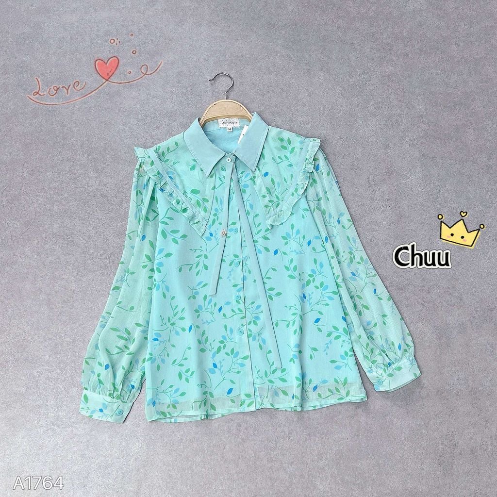 Áo Sơ Mi Cổ Rời Dây Ngọc A1764
