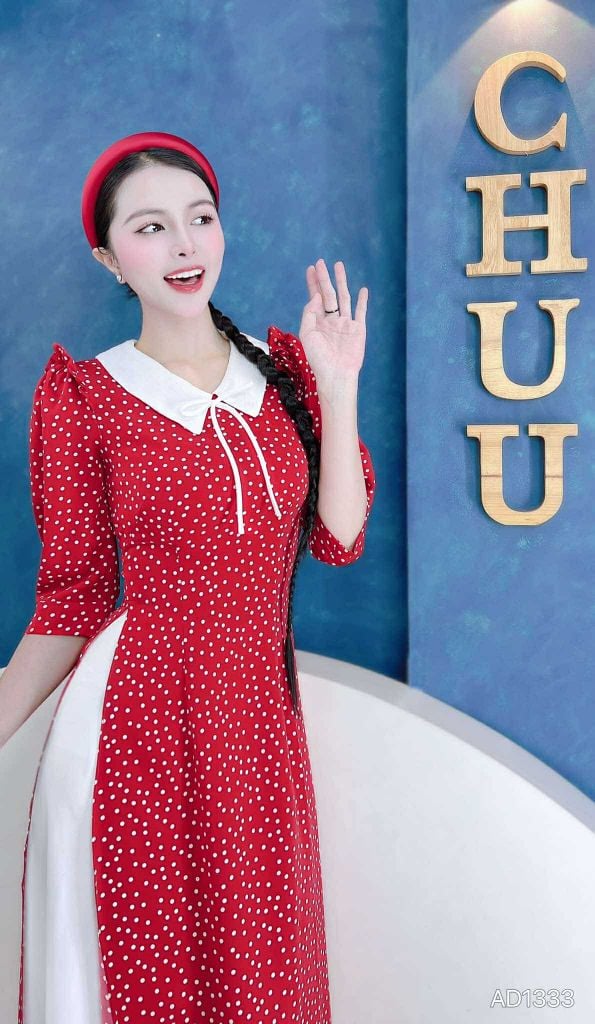 Áo Dài BiBi Cổ Trắng AD9002.1333 (áo lẻ)