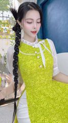 Áo Dài Nơ Tô Châu AD1648 (áo lẻ)