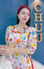 Áo Dài Cổ Trái Bầu AD9002.1533 (áo lẻ)