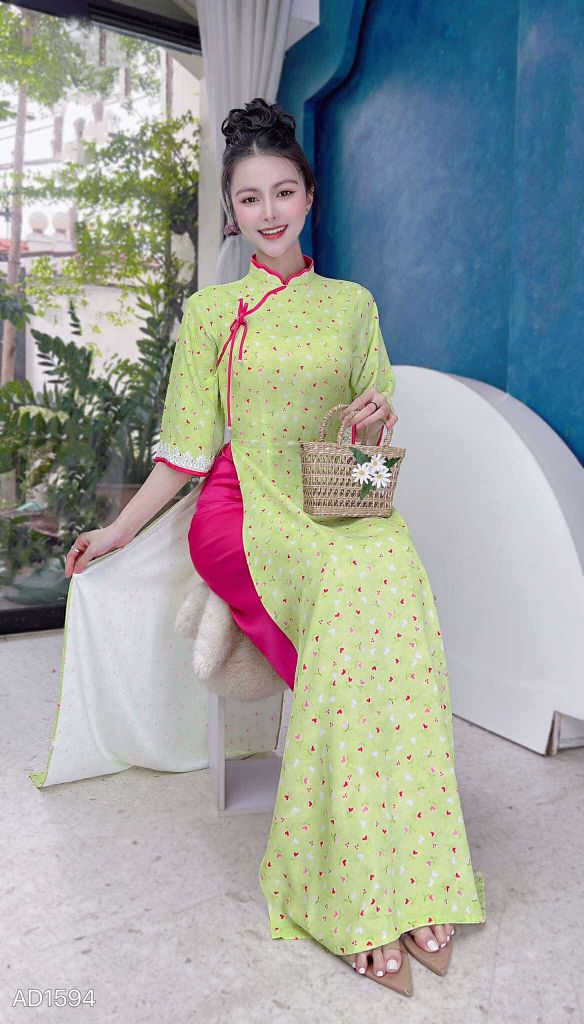 Áo Dài Cổ Sóng Thanh Hà AD9002.1594 (áo lẻ)