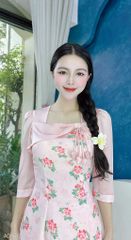 Áo Dài Nơ Chéo Nụ Tulip AD1613 (áo lẻ)