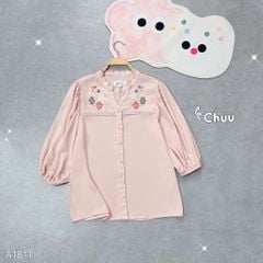 Áo Sơ Mi Thêu Vườn Hoa Nở A1811