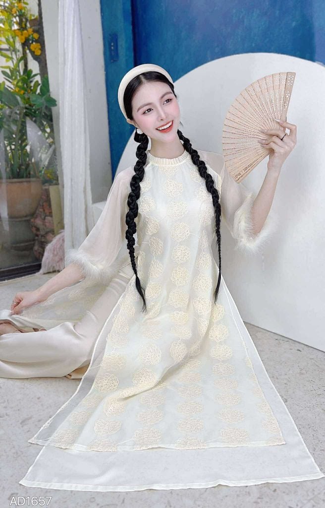 Áo Dài 4 Tà Tay Tuyết 128cm AD9003.1657 (áo lẻ)