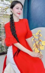 Áo Dài 4 Tà Lụa Tăm Tay Lông Vũ AD9003.1673 (áo lẻ)