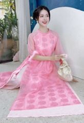 Áo Dài 4T Tay Tuyết 128cm AD1657 (áo lẻ)