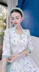 Áo Dài Cổ Ngũ Giác AD1663 (áo lẻ)