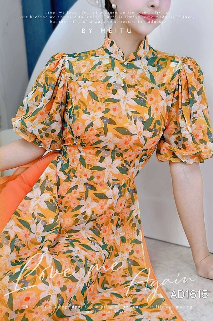 Áo Dài 4T Tay Bí Cổ Lượn AD1615 (áo lẻ)