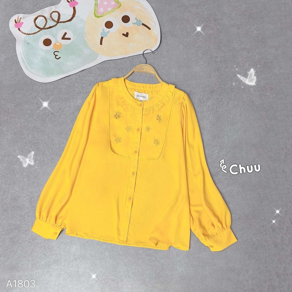 Áo Sơ Mi Hoa Đào Rơi A1803