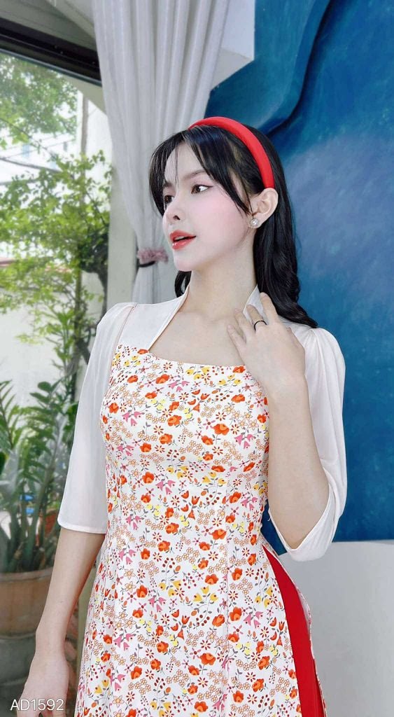 Áo Dài Cổ Vuông Leo AD1592 (áo lẻ)