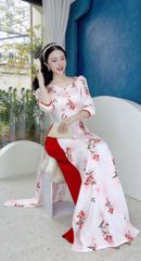 Áo Dài Cổ Sóng Valley AD1463 (áo lẻ)