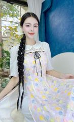 Áo Dài Cổ Sen Tay Tuyết AD9002.1658 (áo lẻ)