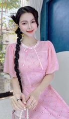 Áo Dài Ren Bồng Ô Vuông AD1493 (áo lẻ)