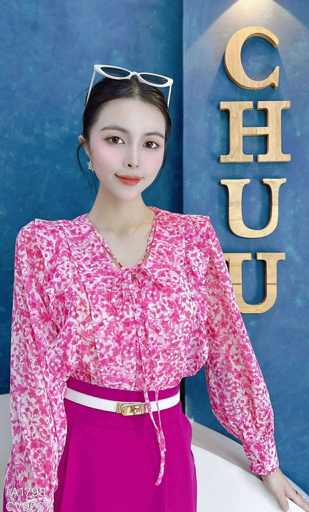 Áo Hoa Bèo Nơ Đôi A1798