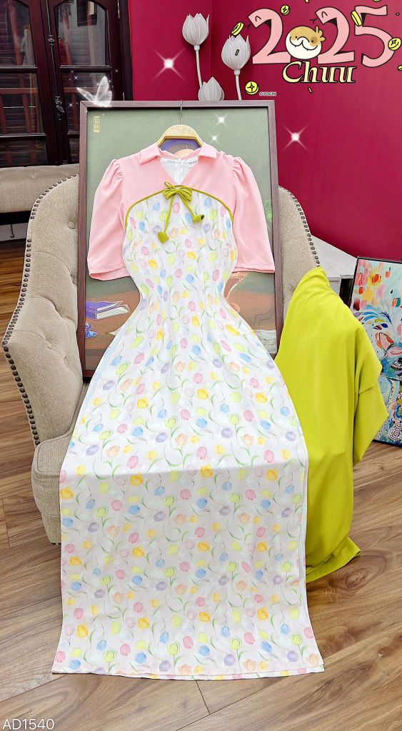 Áo Dài Cành Liễu Dòng Sông AD1540 (áo lẻ)