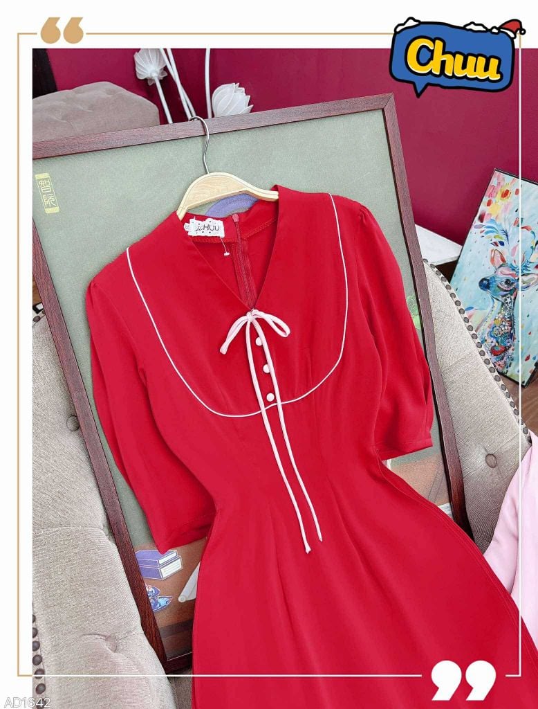 Áo Dài Cổ Tym Nút Bọc AD1642 (áo lẻ)