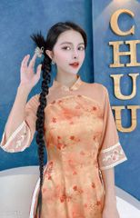 Áo Dài Tay Ren Tô Châu AD1513 (áo lẻ)