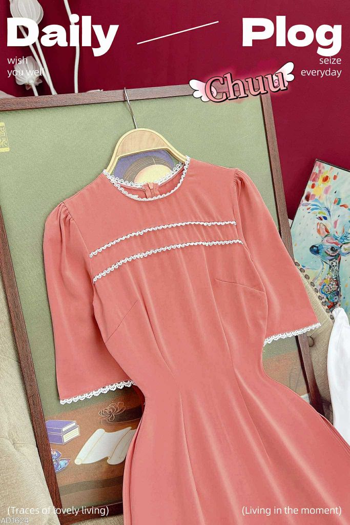 Áo Dài Lụa Ý Ren Đôi 130cm AD1624 (áo lẻ)