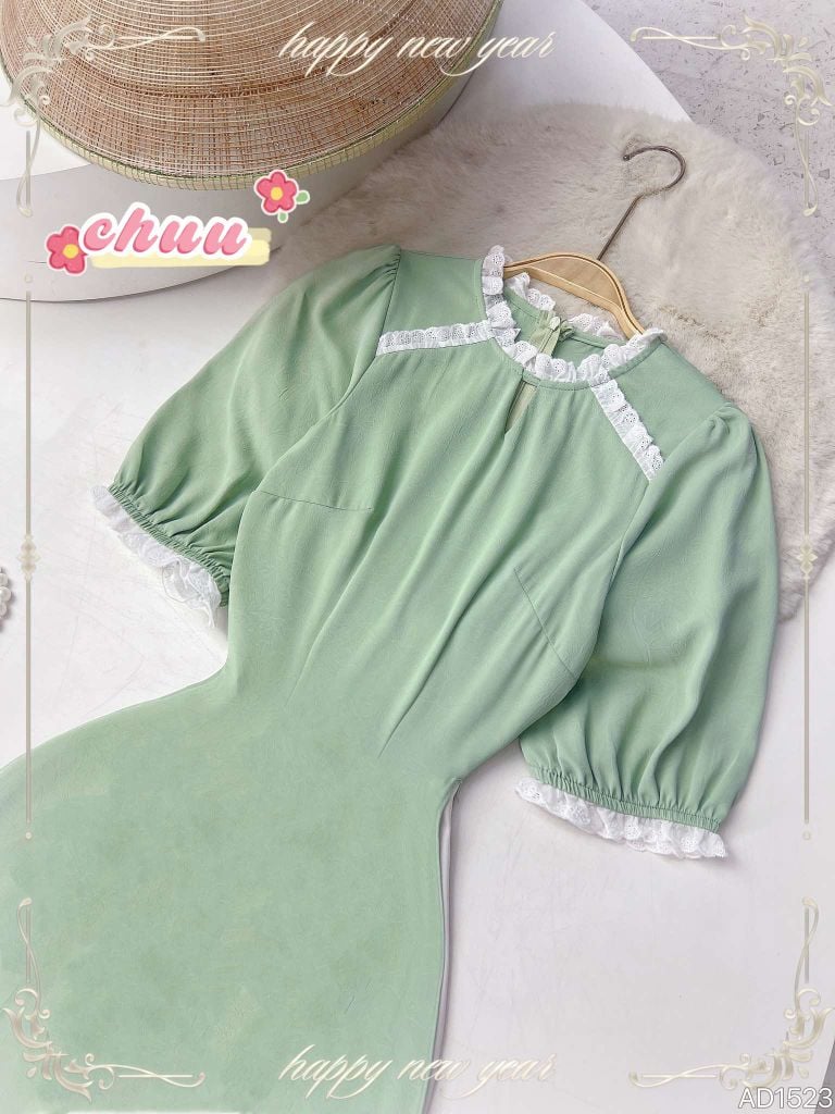 Áo Dài Tằm Ren Boi 129cm AD1523 (áo lẻ)