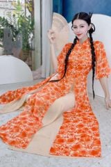 Áo Dài 4 Tà Tứ Thân Hoa Đá AD9003.1680 (áo lẻ)