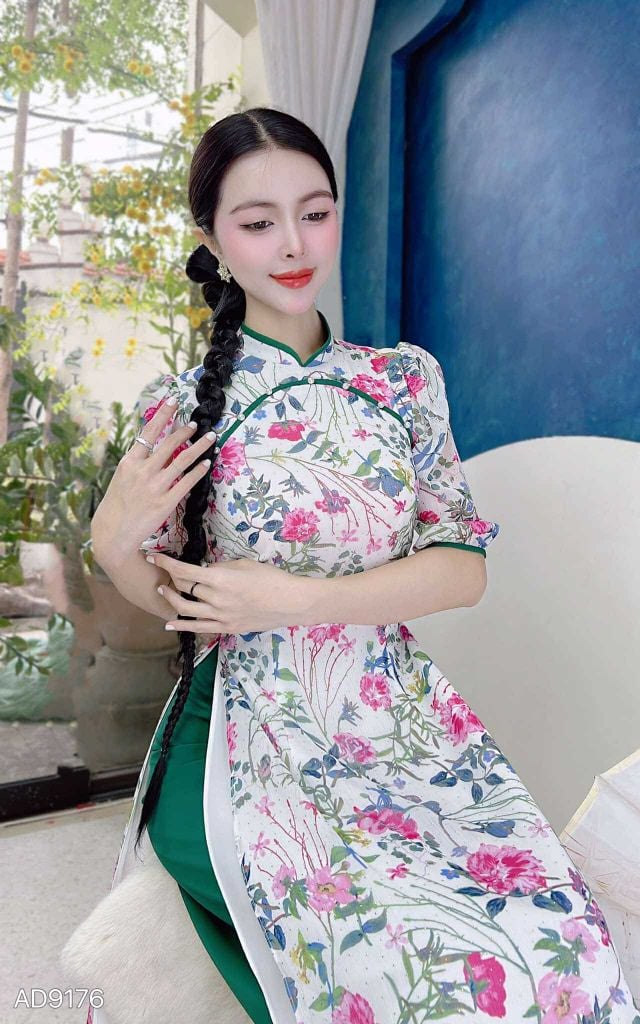 Áo Dài 4T Ngọc Trai Màu AD9176 (áo lẻ)