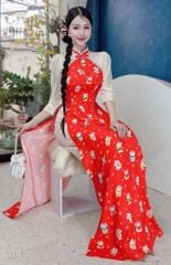 Áo Dài Hoa Điểm Mười AD1678 (áo lẻ)