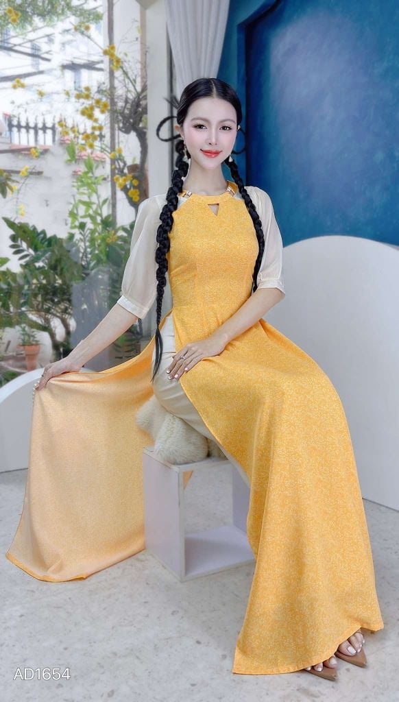 Áo Dài Thanh Mai Trúc Mã AD1654 (áo lẻ)