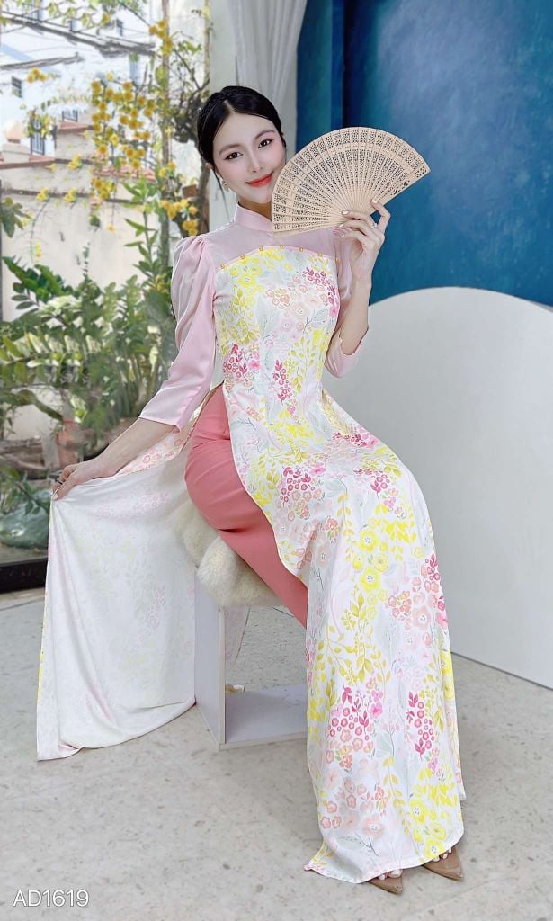Áo Dài Trăng Khuyết AD9002.1619 (áo lẻ)