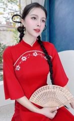 Áo Dài Hoa Mai Rừng AD1685 (áo lẻ)