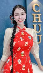 Áo Dài Hoa Điểm Mười AD1678 (áo lẻ)