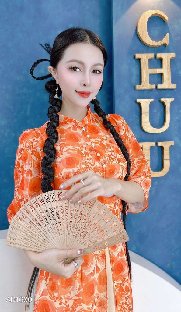 Áo Dài 4 Tà Tứ Thân Hoa Đá AD9003.1680 (áo lẻ)