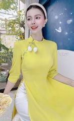 Áo Dài Cổ Lệch Nụ Tulip+(PK) AD9001.1667 (áo lẻ)