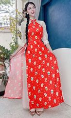 Áo Dài Hoa Điểm Mười AD1678 (áo lẻ)