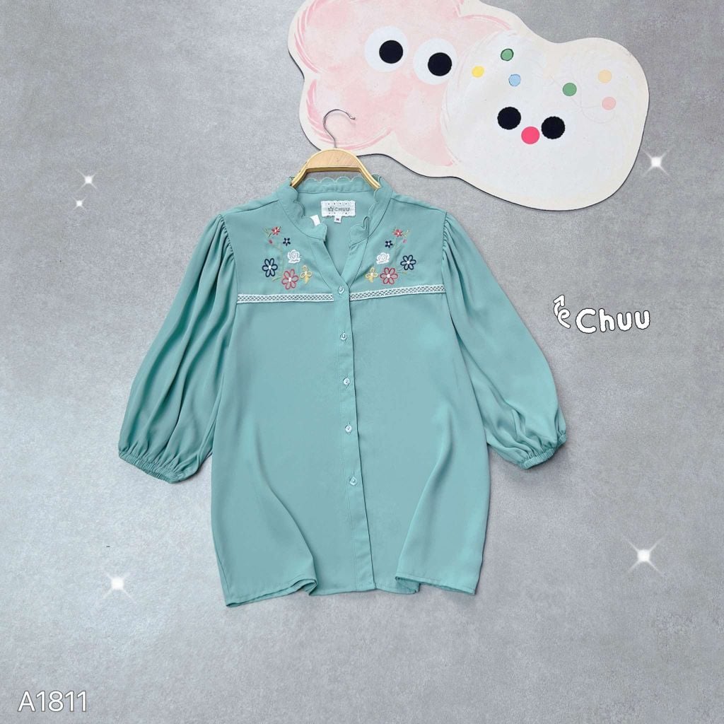 Áo Sơ Mi Thêu Vườn Hoa Nở A1811