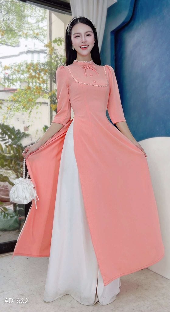Áo Dài Tằm Gãy Moon+PK AD9001.1682 (áo lẻ)