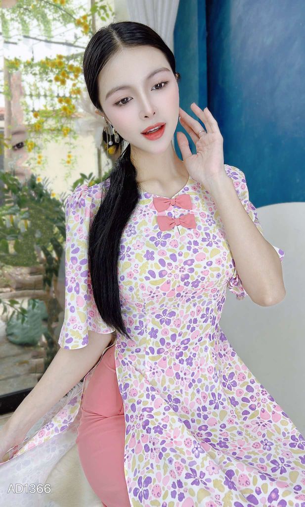 Áo Dài Nơ Emily AD1366 (áo lẻ)