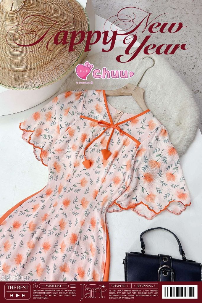 Áo Dài 4 Tà Viên Mộng AD9003.1621 (áo lẻ)